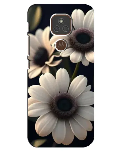 Чехол для Motorola MOTO E7 Plus с картинкой «Белые маргаритки макро»