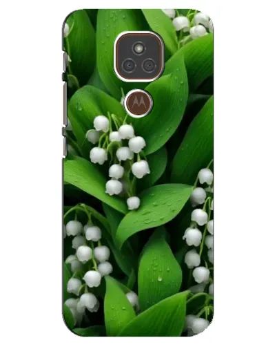 Чехол для Motorola MOTO E7 Plus с картинкой «Ландыши в зелени»
