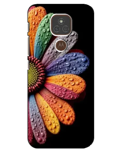 Чехол для Motorola MOTO E7 Plus с картинкой «Радужный цветок»