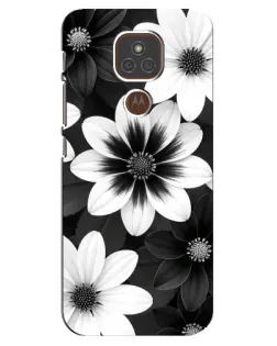 Чехол для Motorola MOTO E7 Plus с картинкой «Монохромные астры»