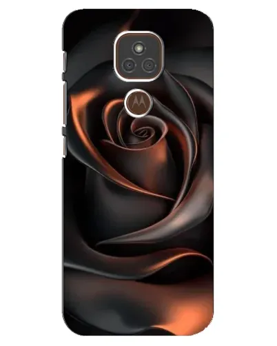 Чехол для Motorola MOTO E7 Plus с картинкой «Шелковая черная роза»