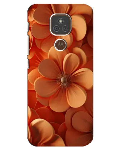Чехол для Motorola MOTO E7 Plus с картинкой «Оранжевый макро цветок»