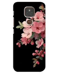 Чехол для Motorola MOTO E7 Plus с картинкой «Розовая ветка сакуры»