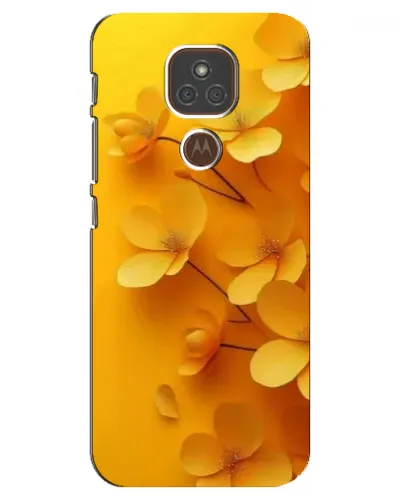 Чехол для Motorola MOTO E7 Plus с картинкой «Золотые лепестки»