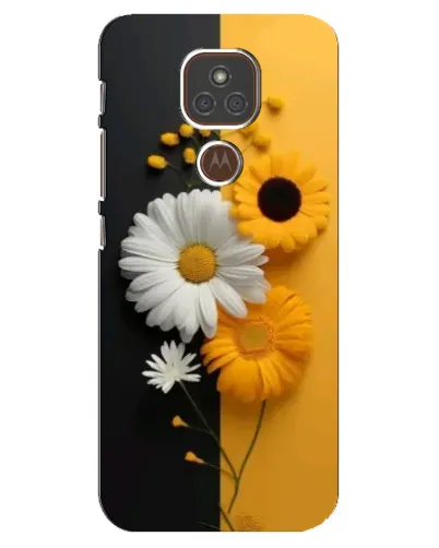 Чехол для Motorola MOTO E7 Plus с картинкой «Подсолнух и ромашка»