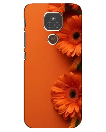 Чехол для Motorola MOTO E7 Plus с картинкой «Оранжевые герберы»