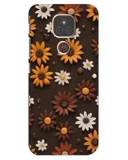 Чехол для Motorola MOTO E7 Plus с картинкой «Узор из маленьких подсолнухов»