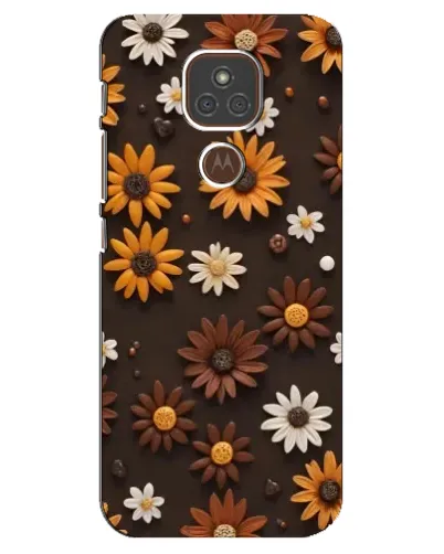 Чехол для Motorola MOTO E7 Plus с картинкой «Узор из маленьких подсолнухов»
