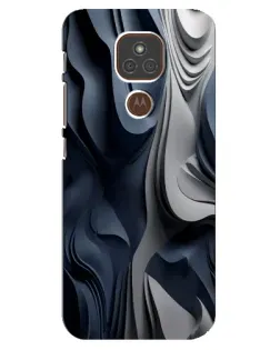 Чехол для Motorola MOTO E7 Plus с картинкой «Объемные синие складки»