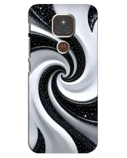 Чехол для Motorola MOTO E7 Plus с картинкой «Черно-белая спираль»