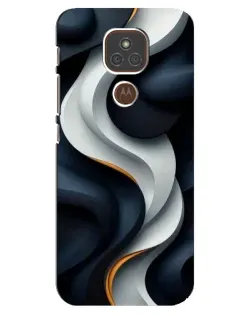 Чехол для Motorola MOTO E7 Plus с картинкой «Объемные черно-белые ленты»