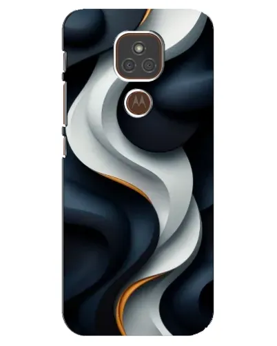 Чехол для Motorola MOTO E7 Plus с картинкой «Объемные черно-белые ленты» Чехол для Motorola MOTO E7 Plus с картинкой «Объемные черно-белые ленты»