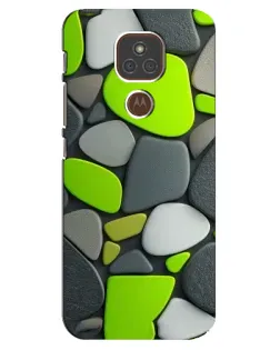 Чехол для Motorola MOTO E7 Plus с картинкой «Яркая неоновая галька»