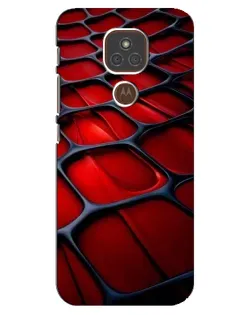 Чехол для Motorola MOTO E7 Plus с картинкой «Красная глянцевая сетка»