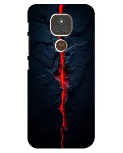 Чехол для Motorola MOTO E7 Plus с картинкой «Kрасная лавовая трещина»