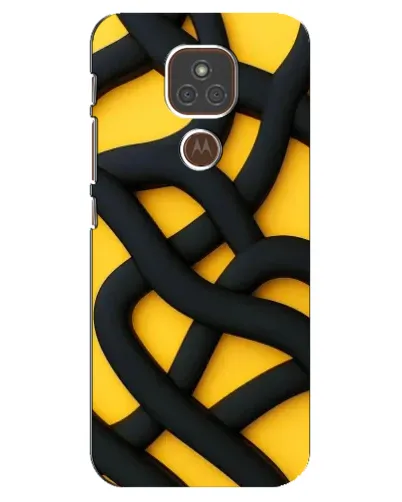 Чехол для Motorola MOTO E7 Plus с картинкой «Черное желтое переплетение» Чехол для Motorola MOTO E7 Plus с картинкой «Черное желтое переплетение»