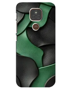 Чехол для Motorola MOTO E7 Plus с картинкой «Зеленые кожаные волны»