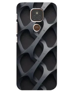Чехол для Motorola MOTO E7 Plus с картинкой «Объемное серое плетение»