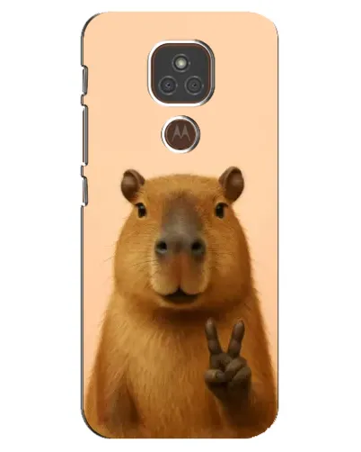 Чехол для Motorola MOTO E7 Plus с картинкой «Капибара виктория»
