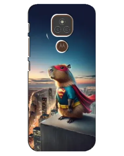 Чехол для Motorola MOTO E7 Plus с картинкой «Капи-мен супергерой»