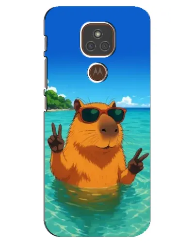 Чехол для Motorola MOTO E7 Plus с картинкой «Морская капибара»
