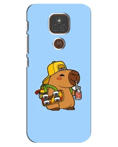 Чехол для Motorola MOTO E7 Plus с картинкой «Капибара на скейте»