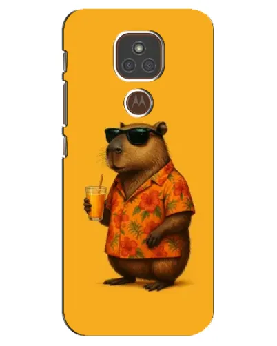 Чехол для Motorola MOTO E7 Plus с картинкой «Капибара на отдыхе»