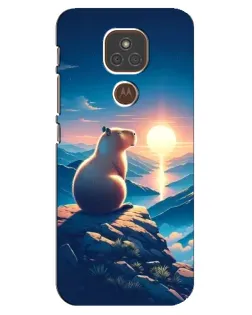 Чехол для Motorola MOTO E7 Plus с картинкой «Закат солнца с капибарой» Чехол для Motorola MOTO E7 Plus с картинкой «Закат солнца с капибарой»