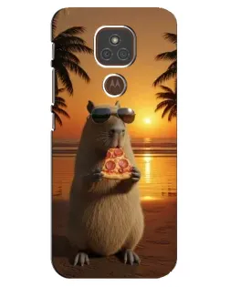 Чехол для Motorola MOTO E7 Plus с картинкой «Капибара с пиццей» Чехол для Motorola MOTO E7 Plus с картинкой «Капибара с пиццей»