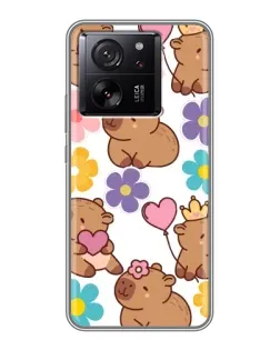 Чохол для Motorola Moto G Power (2026) з картинкою «Квітковий паттерн капібар»