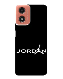 Чехол для Motorola MOTO G04 с картинкой «Jordan White Logo»