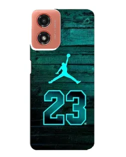 Чехол для Motorola MOTO G04 с картинкой «Jordan Cyan 23»