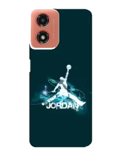 Чехол для Motorola MOTO G04 с картинкой «Jordan Blue Fire»