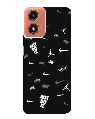 Чехол для Motorola MOTO G04 с картинкой «Nike Black Pattern»