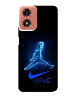 Чехол для Motorola MOTO G04 с картинкой «Jordan Neon Blue»