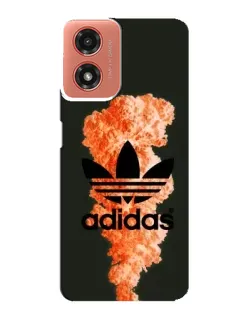 Чехол для Motorola MOTO G04 с картинкой «Оранжевый дым Adidas»