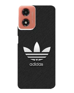 Чехол для Motorola MOTO G04 с картинкой «Adidas Карбоновая текстура»
