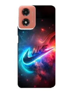 Чехол для Motorola MOTO G04 с картинкой «Огненный логотип Nike»