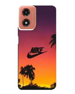 Чехол для Motorola MOTO G04 с картинкой «Nike на закате солнца»