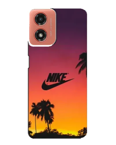 Чехол для Motorola MOTO G04 с картинкой «Nike на закате солнца»