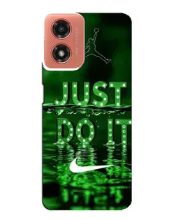 Чехол для Motorola MOTO G04 с картинкой «Зеленый неоновый Nike»