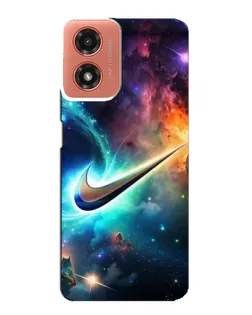 Чехол для Motorola MOTO G04 с картинкой «Космический Nike Swoosh»
