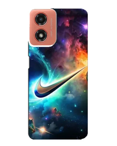 Чехол для Motorola MOTO G04 с картинкой «Космический Nike Swoosh»