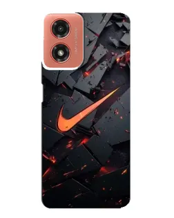 Чехол для Motorola MOTO G04 с картинкой «Nike — эффект разломов»