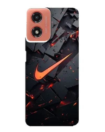 Чехол для Motorola MOTO G04 с картинкой «Nike — эффект разломов»