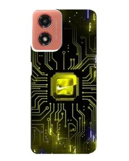 Чехол для Motorola MOTO G04 с картинкой «Nike — золотая искра»
