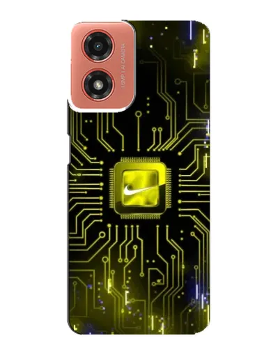 Чехол для Motorola MOTO G04 с картинкой «Nike — золотая искра»