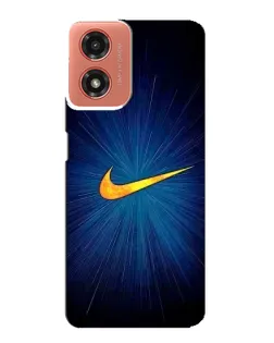 Чехол для Motorola MOTO G04 с картинкой «Синий пульс Nike»