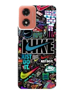 Чехол для Motorola MOTO G04 с картинкой «Яркий коллаж Nike»