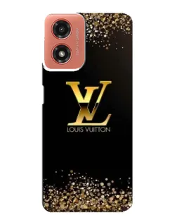 Чехол для Motorola MOTO G04 с картинкой «LV — золотые искры»